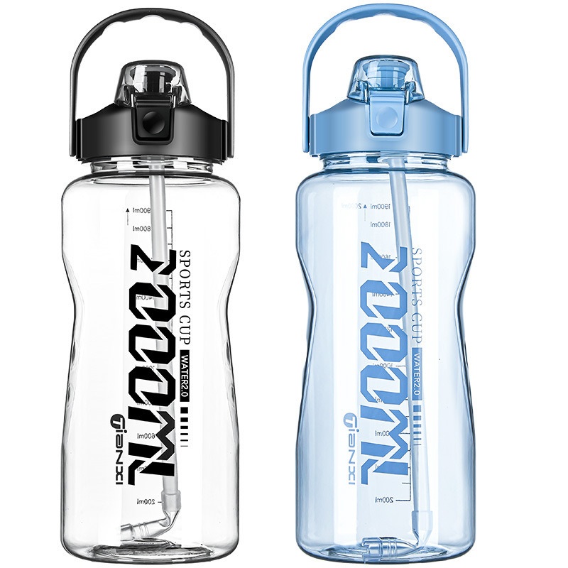 Big Capacity 2000 Ml Water Cup Portable Plastic Bottle with Straw Sports Kettle for Gym – Automatically Shine Cup and Glass Coffee Mug price