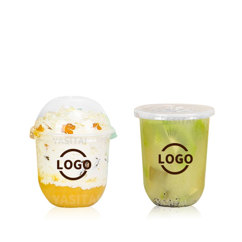 Customized PP U Shape Cup Clear Disposable Plastic Cup Boba Bubble Milk Tea Cup with Lids – Disposable Cup and Plastic Cup price