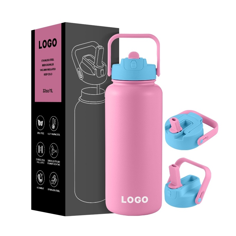 Popular 304 Double-Wall Vavuum Insulated Sports Water Bottle with Detachable Straw Cap and Durable Powder Coating Handwash Safe – Vacuum Insulated Water Bottle and Stainless Steel Water Bottle price