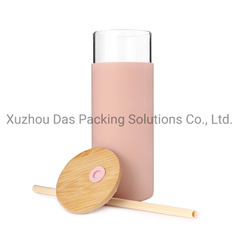 Supplier 500ml 16oz Empty Round Tube Tea Juice Glass Water Bottle for Sale with Silicone Sleeve and Bamboo Lids Straw – Packaging Bottle and Lotion Bottle price