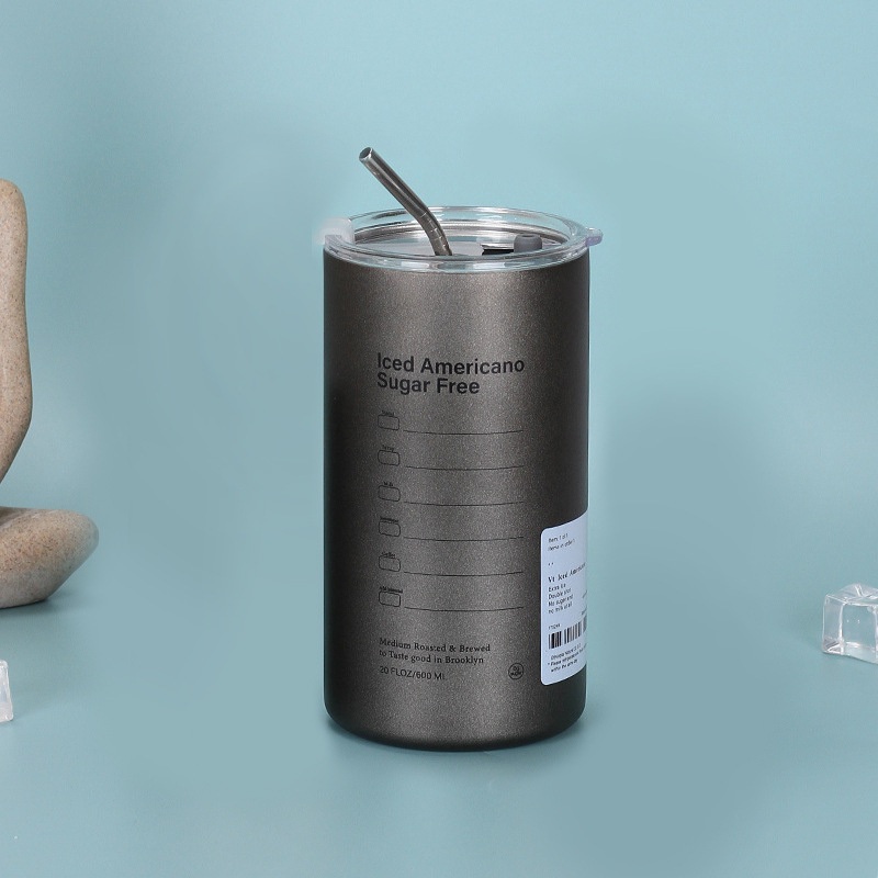 Wholesale Creative American Vacuum Stainless Steel Coffee Termos Cup with Straw – American Cup and Vacuum Cup price