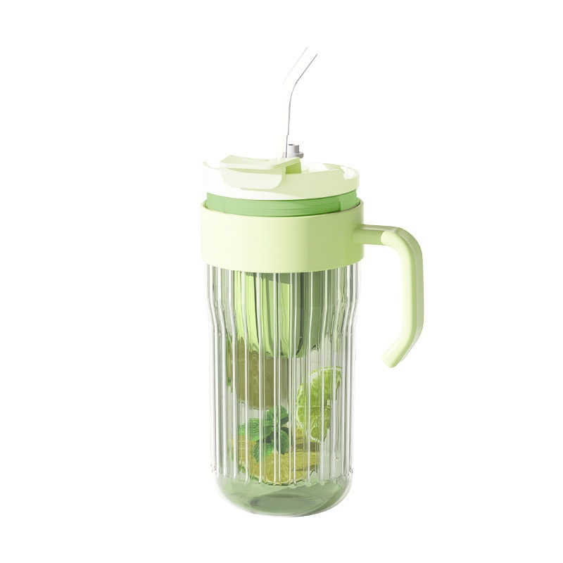 Wholesale Ice Bully Cup Large-Capacity Straw Handle Tea Separation Glass Cup Summer – Glass Bottle and Water Glass price