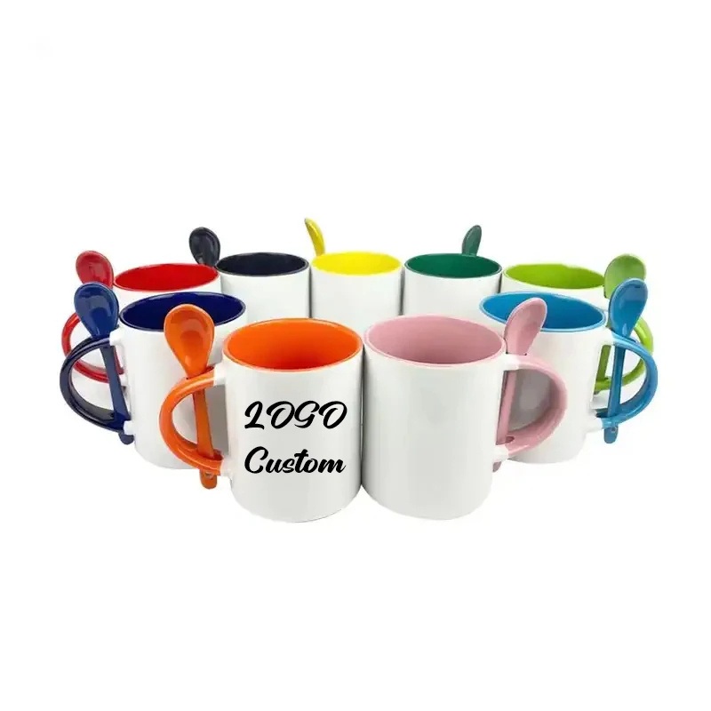 Wholesale Price Custom Colorful OEM/ODM Ceramic 11oz 12oz Coffee Cup Personalized Sublimation Coffee Mug with Spoon – Sublimation Mug and Cup price