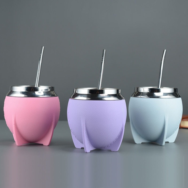 2024 Wholesale New Argentina 280ml Leather Mate Cup Yerba Mate Tea Cup with Stainless Steel Spoon with Straw – New Arrival Tumbler and 14oz Double-Walled Tumbler price