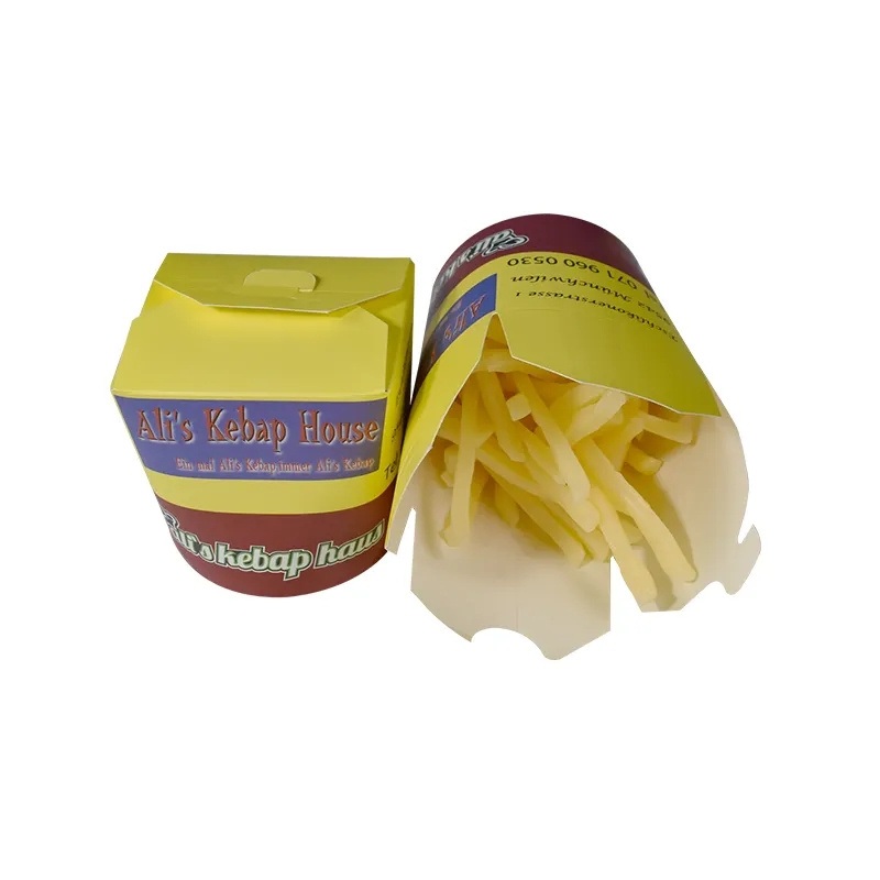 Kraft Paper Holder Fast Food Restaurant French Fries Disposable Chips Paper Cup – Chip Box and French Fries Box price