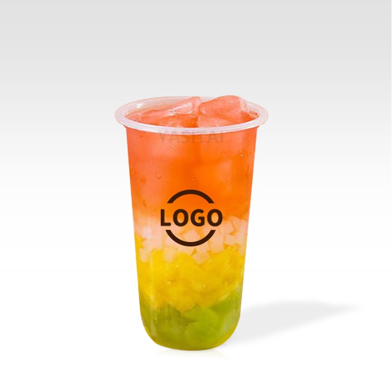 Logo Printed U-Shaped Plastic Cups 500ml PP U Shape Bubble Tea Cold Cup – Disposable Cup and Plastic Cup price