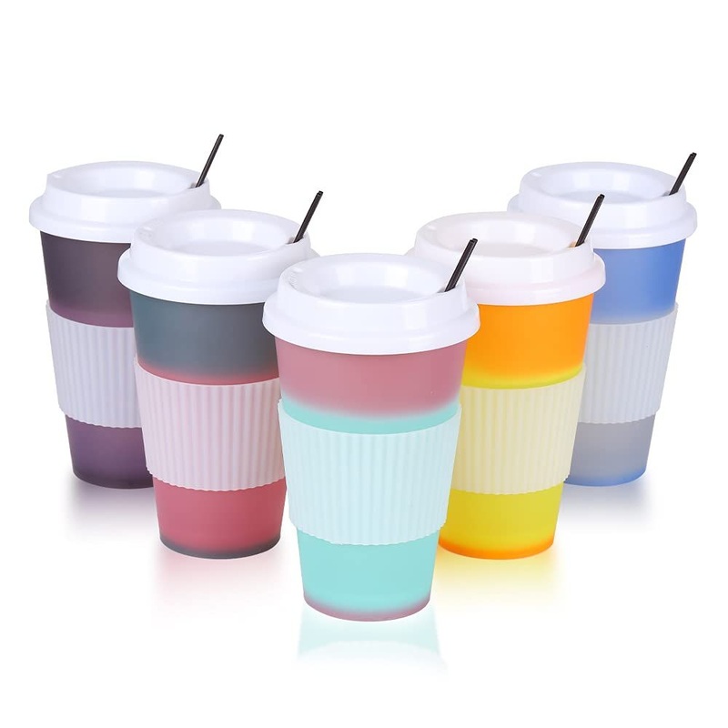 Reusable Color Changing Tumbler Coffee Cups 5 PCS 16oz Plastic Travel Mug – Tumblers Cup and Tumbler price