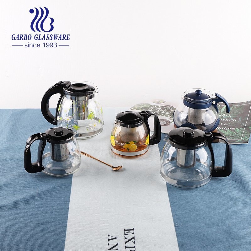 Tea Glass Jug Sets Hot Tea and Water Drinking Set Drinks Teapot Set with Plastic Handle and Lid Drinks Glassware Set – Glass Water Set and Glass Pitcher Set price