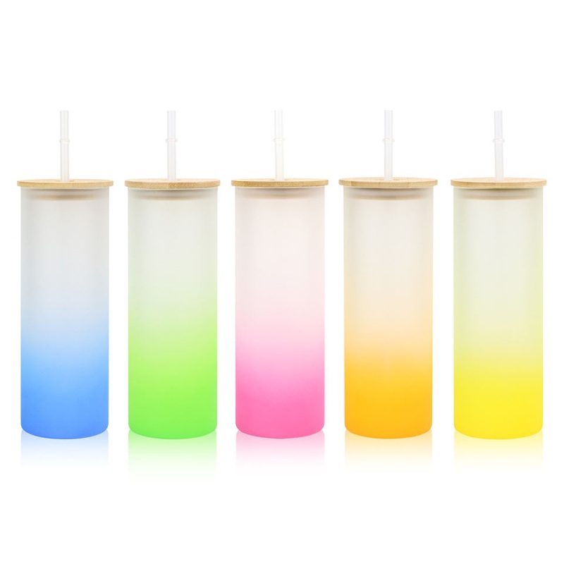 16oz Soda Pop Can Shaped Beer Glass Cups Mugs Dinking Frosted Glass Sublimation Tumbler with Bamboo Lid Hot Sell – Glass Cup and Glass Jar price