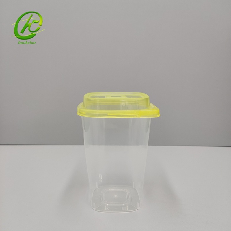 760-960ml Customized Logo Square Disposable Biodegradable Smoothie Juice Milk Tea Fruit Plastic PP Cup – Plastic Cup and Disposable Cup price