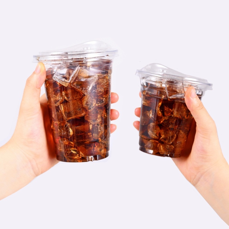 Disposable Split Plastic Cold Juice Cup Takeaway 9 Oz Clear Party Cups Take Away – Pet Cups and Plastic Cups price