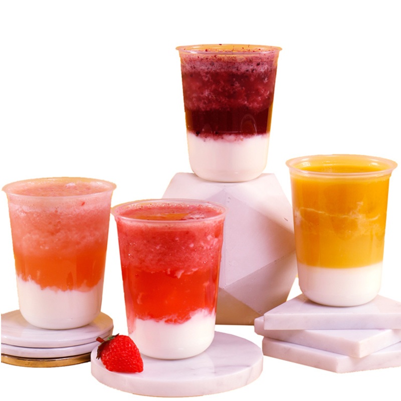 Eco Friendly Transparent 16 Oz U Shape PP Plastic Bubble Tea Cup with Lid Plastic Juice Cup Disposable – Bubble Tea Cup and Plastic PP Cups price