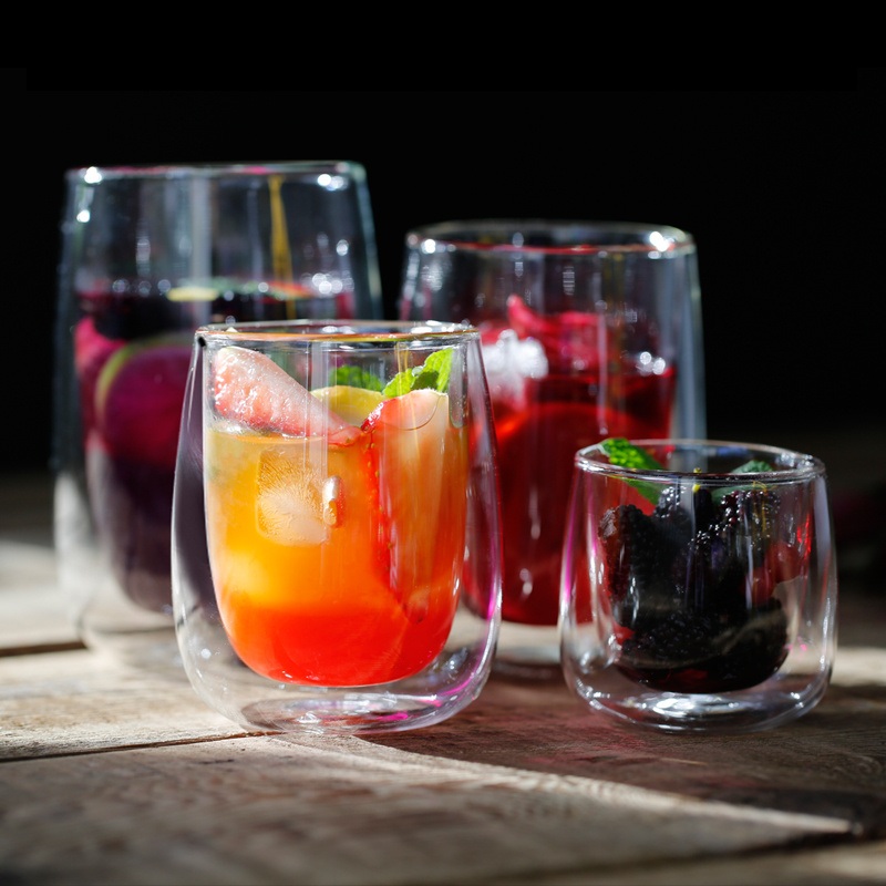 Good Quality Clear 350ml Reusable Coffee Cup Glass Borosilicate Double Wall Glass Drinking Cup – Drink Cup and Double Layer Tea Cup price