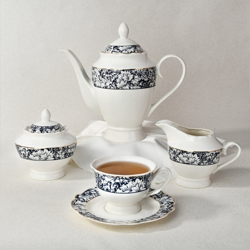 Hand Painting Gold Rim Porcelain Teapot Coffee Cup & Saucer Ceramic Tea Set – Tea Set and Ceramic Tea Set price