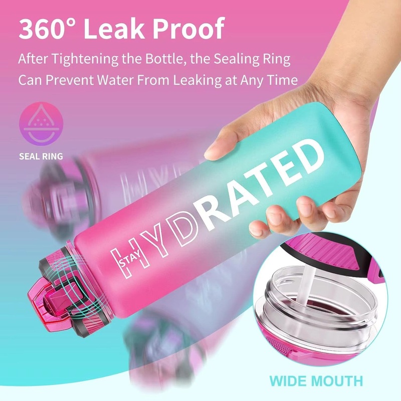 Large Capacity Gradient Space Cup Outdoor Sports Hydration Bladder Water Bottle with Scale Plastic Straw – Sports Bottle and Customized Water Bottle price