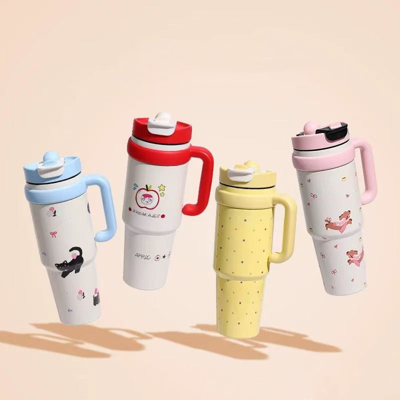 2025 New Food Grade Sealed Leak Proof 1000ml Hot and Cold Travel Mugs Vacuum Insulated 316 Stainless Steel Tumbler with Handle – Insulated Mugs and Drink Mugs price