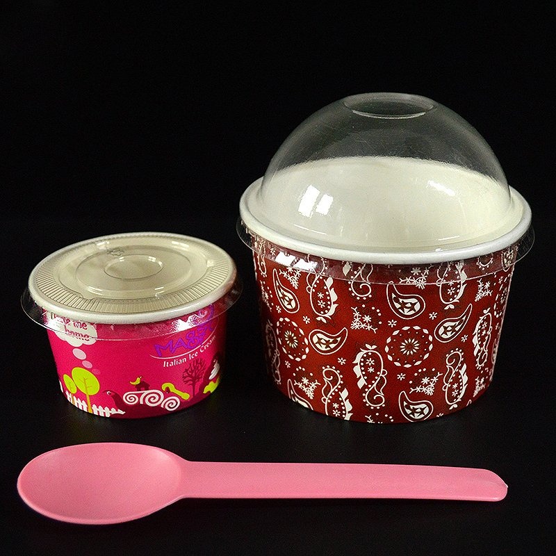 4 Oz 8 Oz 12oz 16oz Disposable Ice Cream Yogurt Paper Cup with Lid – Ice Cream Paper Cup and Ice Cup with Lid price