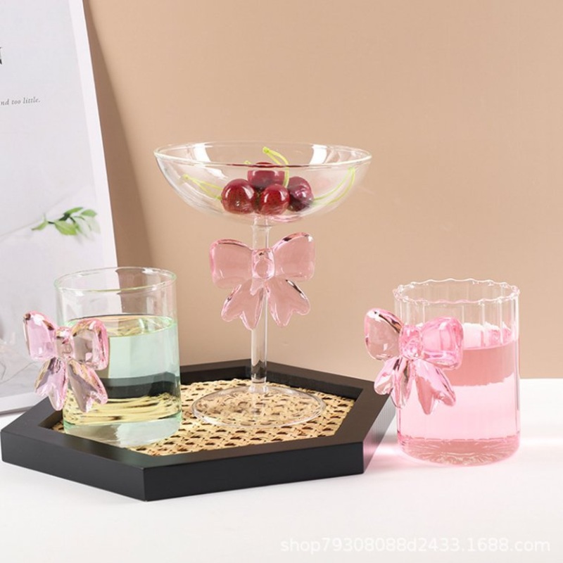 Custom Cute Bow-Knot Shape Cup Colorful Glass Creative Coffee Juice Milk Mug – Ins Creative Cup and Glass Water Cup price