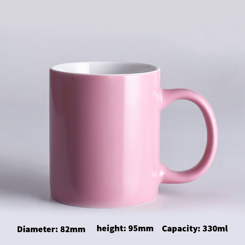 Custom Large 330ml Ceramic Coffee Cup Glaze Grey Pink Khaki Nordic Mug with Handle – Sublimation Mug and Tea Mug price