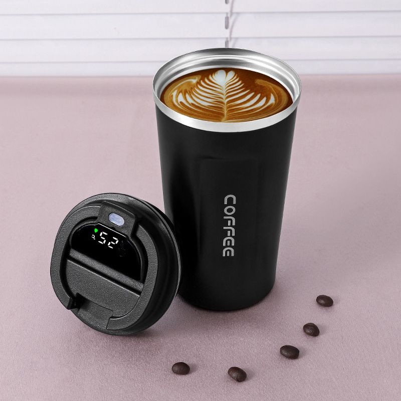 Custom Logo Portable Thermal Smart Water Bottle Flask Digital Temperature Display Stainless Steel Travel Coffee Mug with Lid – Travel Mug and Coffee Mug price