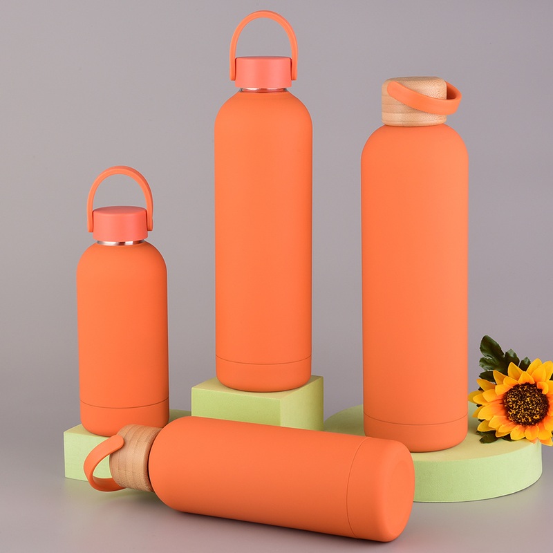 Exquisite Stainless Steel Vacuum Flask Large Capacity Thermos Water Bottle Orange Color Warmer Tumblers for Travel Gym Outdoor – Water Bottle and Warmer Tumblers price