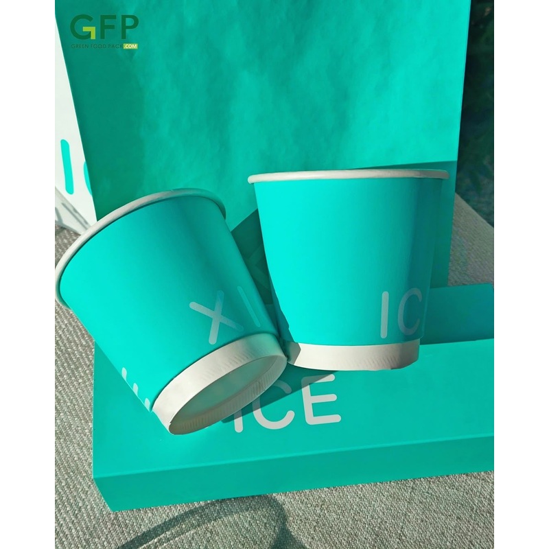 Look Light Green Logo Simple Style Double Wall Paper Cup for Cafe – Coffee Cup and Paper Cup price