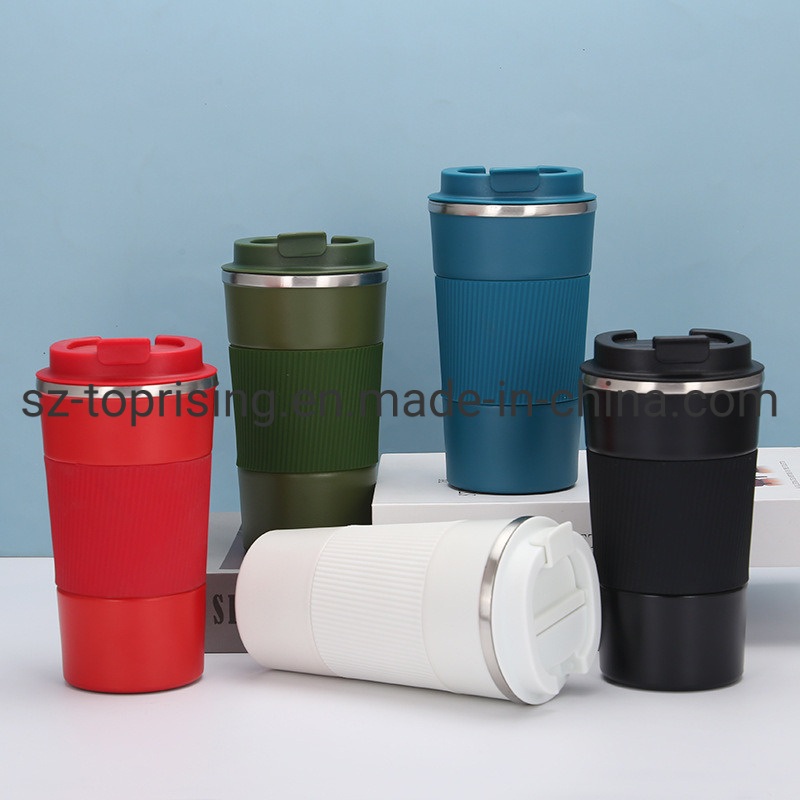 Manufacturer Leakproof 12oz 17oz Double Wall Vacuum Insulated Water Tumbler Stainless Steel Coffee Travel Mug Cup with Silicone Sleeve Blue Portable Coffee Mug – Stainless Steel Coffee Mug and Travel Coffee Mug price