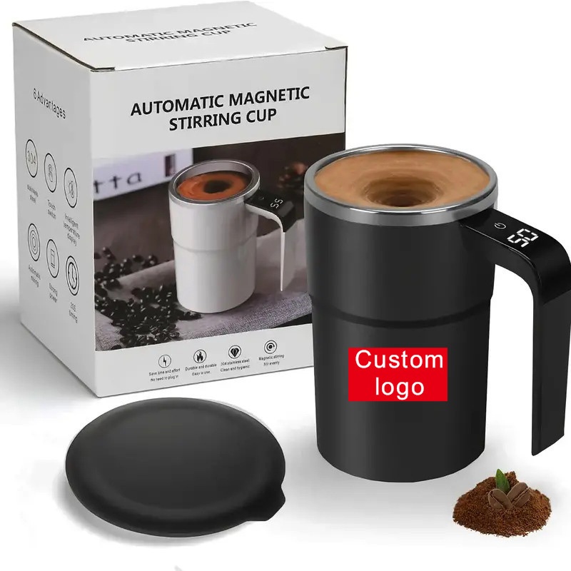Portable Rechargeable Electric Coffee Mug Automatic Stainless Steel Self-Stirring Mugs Rotating Magnetic Feature USB Household – Electric Coffee Mug with Mixer and Mug with Handle price