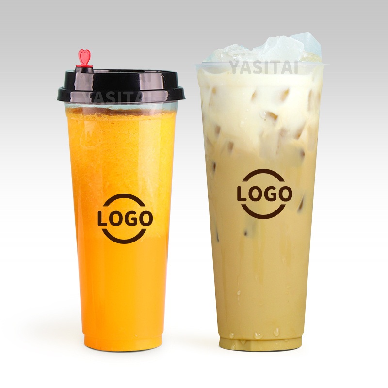 12 16 22 24oz Plastic Boba Bubble Tea Smoothie PP Juice Cup Clear Plastic Cups with Lids – PP Cup and Bubble Tea PP Cup price