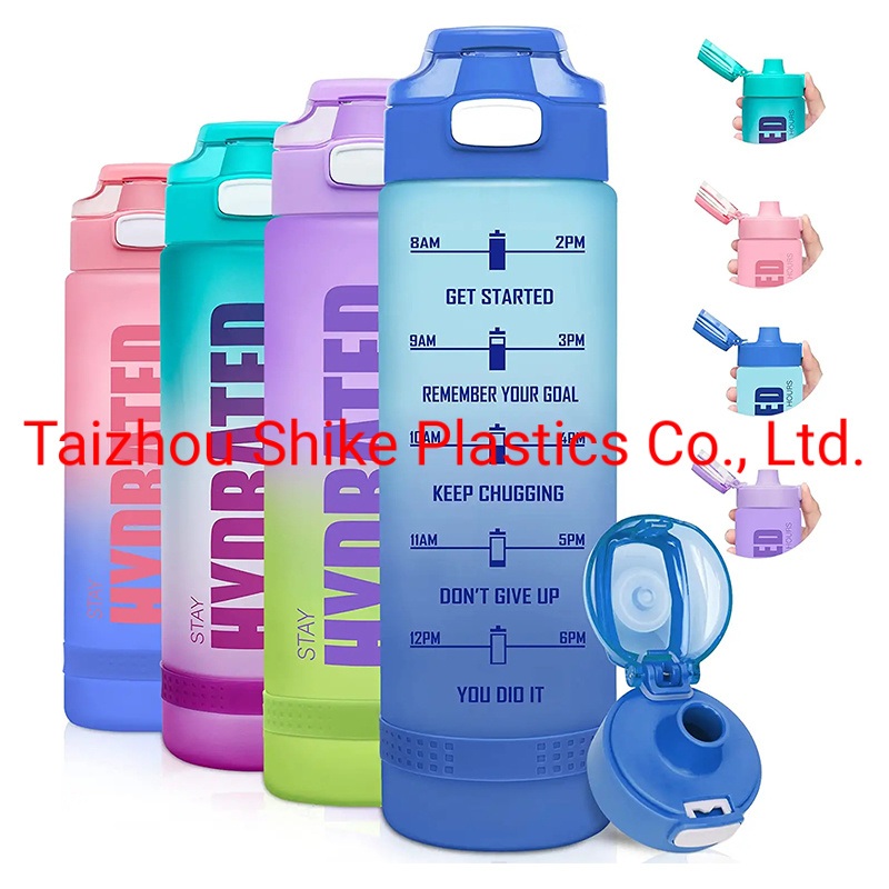 1L Popular Stcoked Customized Logo Motivational Sports Water Bottle Portable Plastic Water Bottle with Strap – Water Bottle and Plastic Water Bottle price