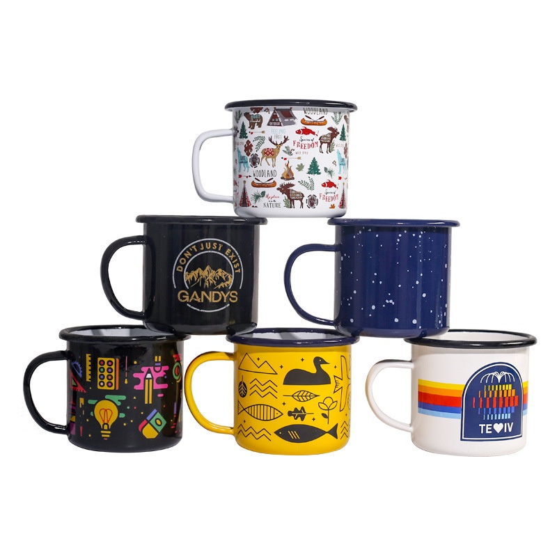 Custom Christmas Gifts Double Wall Sublimation Outdoor 11oz 350ml Camping Green Enamel Travel Mug for Coffee – Mug and Travel Mug price