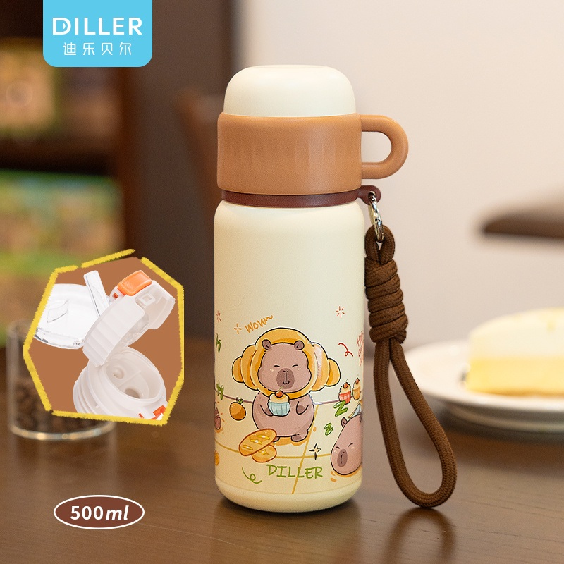 Custom Logo Stainless Steel Cartoon Capybara Thermal Water Bottle with Lid – Stainless Steel Water Bottle and Insulated Water Bottles price
