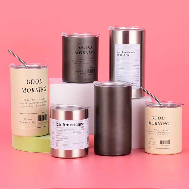 Double Adult Cooler Reusable Vacuum Travel Stainless Steel Drink Cup with Straw Lid – Cup with Straw Lid and Stainless Steel Drink Cup price