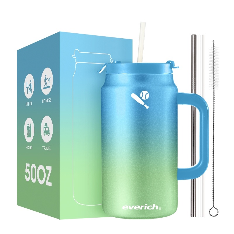 Everich 18/8 Stainless Steel Insulated Tumbler with Straw and Handle Leak Proof – Water Bottle and Insulated Tumbler price