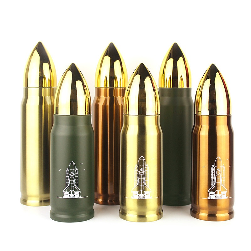 Gold Lid Shotgun Shell 1000ml Metal Stainless Steel Bullet Water Bottle – Reusable and Eco-Friendly price