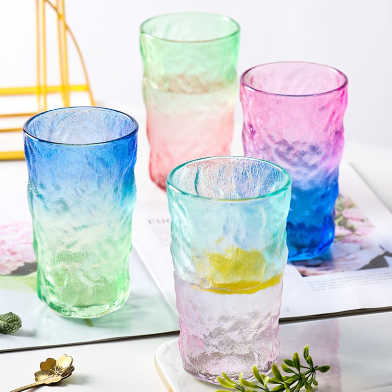 High Quality Glacier Handmade Transparent Whiskey Wine Cup Glass Cup Drinking Bulk for Bar Cocktails Juice Drinking – Unique Cups for Kitchen Home and Water Cup Gift Glasses Paper Box Set price