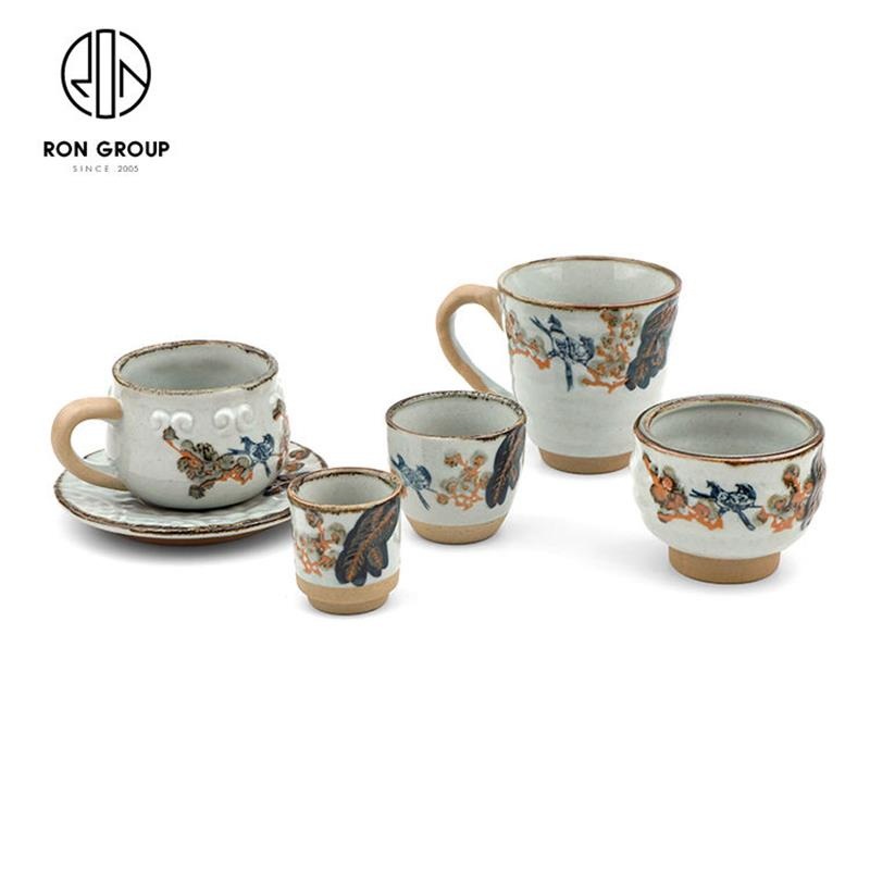 Hot Selling Clay Drinkware Ceramic Flower Pattern Kung Fu Tea Water Coffee Cafe Mug Cup for Restaurant Hotel Commercial Use – Coffee Cafe Tea Cup and Commercial Cup price