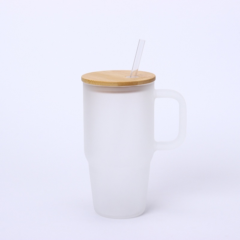 New 20oz Color Clear Glass Frosted Tumbler Blank Sublimation High Travel Mug Kids Bottle Cup Tumblers with Plastic Lids – 20oz Glass Tumbler and Kids Mug Tumbler price