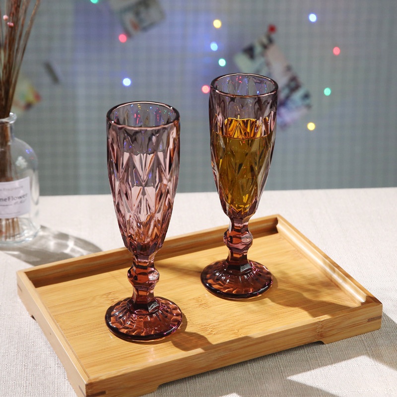 Popular Clear Colored Glass Water Goblets – Champagne Glasses and Flower Champagne Glass price