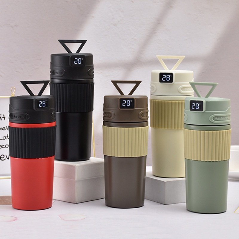 Portable Handle Vacuum Flask LED Metal Temperature Display Water Bottle Touch Digtial Double Wall Stainless Steel Vacuum Thermal Coffee Mugs – Water Bottle and Mug price