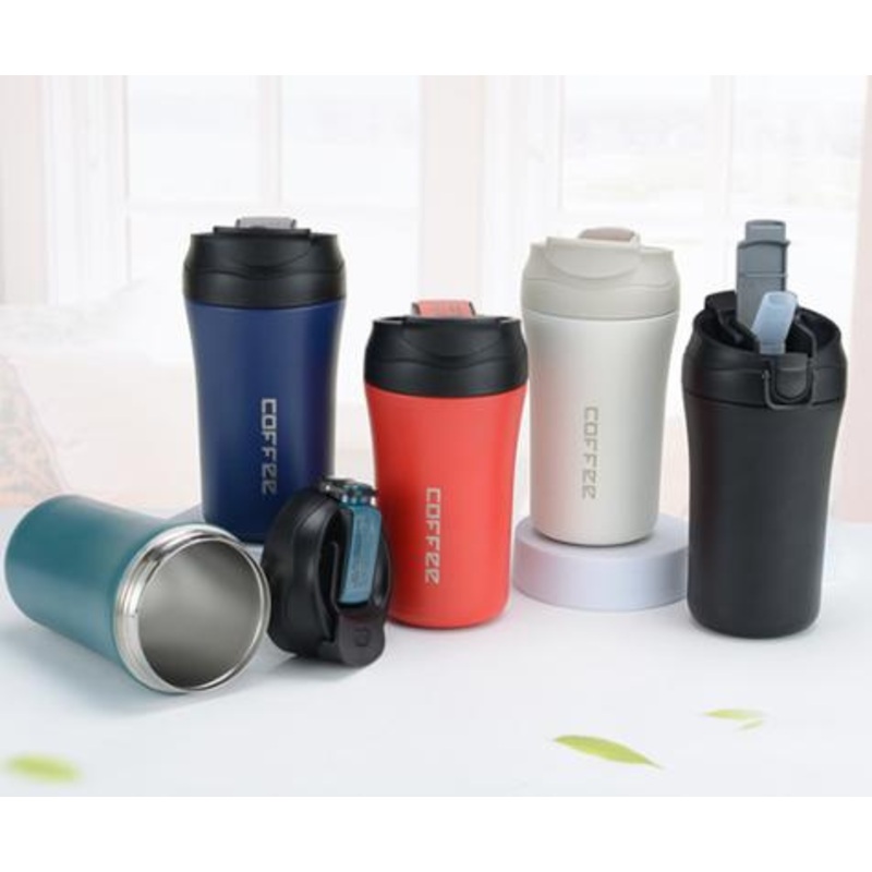 The New Straw Double-Drink Coffee Cup Frosted Double-Layer Vacuum Stainless Steel Mug – Water Bottle price