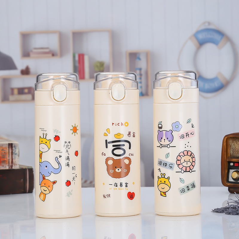 2023 Wholesale 400ml Cute Bear Custom Logo 450ml Colorful Cute Glass Drinking Water Bottle with Flip Lid – Water Bottle and Glass Water Bottle price