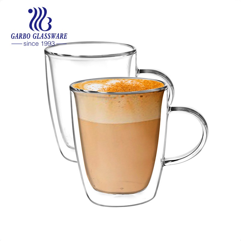 Cheap Borosilicate Double Wall Glass Coffee Cup Glass Tea Mug for sale – Double Wall Glass Mug and Glass Mug price