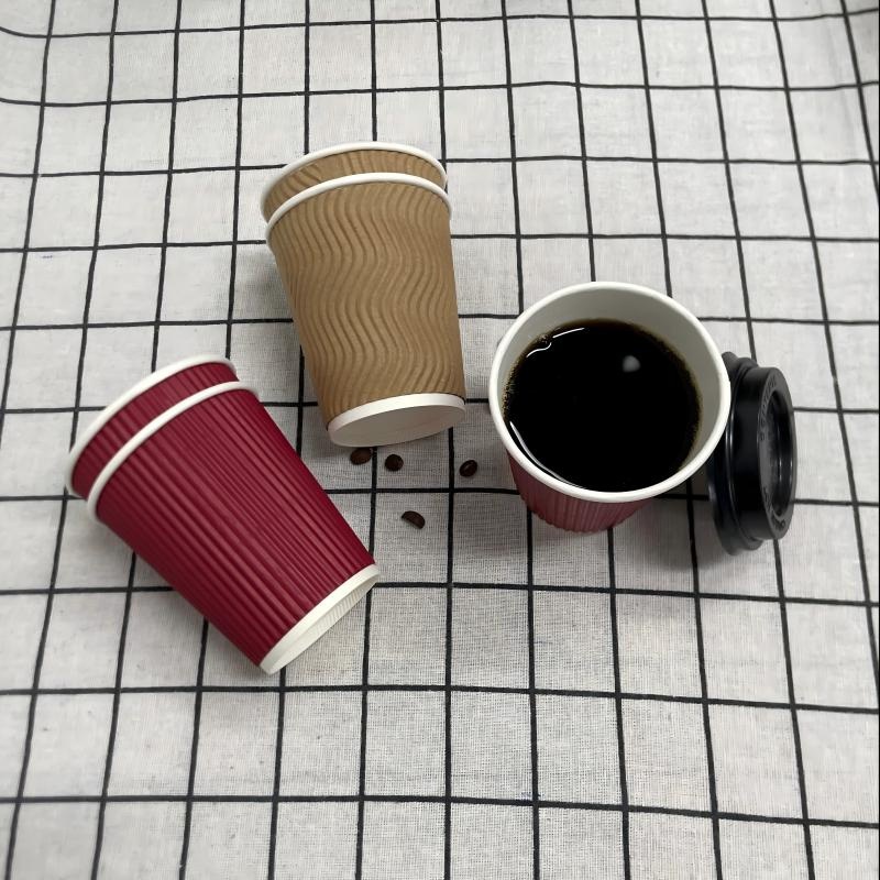 Eco-Friendly Disposable Double Ripple Wall Cold Hot Drink Coffee Cup with Sleeves and Lids – Eco-Friendly Disposable Cups and Insulated Ripple Wall Cup price