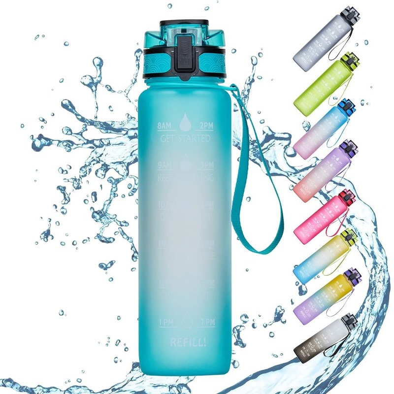 Free Plastic Protein Custom Logo 32oz 1000ml 1 Litter Motivational Water Bottle – Bottle and Vacuum Flasks price