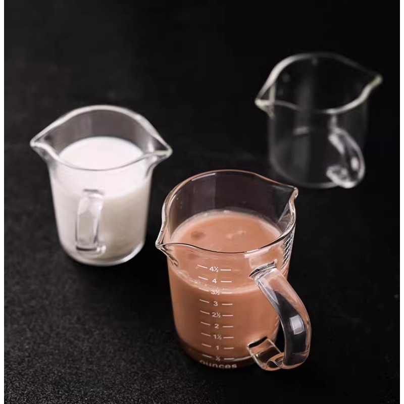 High Borosilicate Glass Scales Miniature Coffee Mug with Handle Double Mouth Drainage Glass Milk Bowl Espresso Accessories – Glass Cup and High Borosilicate Glass price