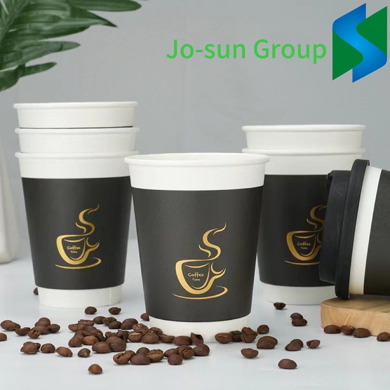 Jo-Sun Factory Direct Home Office Disposable Paper Cup Business Double Thick Black Coffee Cup – Disposable Cup and Insulation Disposable 8oz Double Wall Paper Cup price