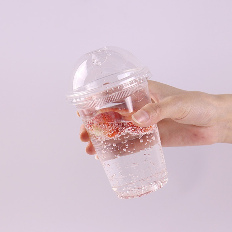 Juice Beverage Drinking Cup with Lid Injection Mold Single Wall PP Plastic Food Tall Plastic Disposablslimat Wholesale 350ml 6g – Pet Cups and Plastic Cups price