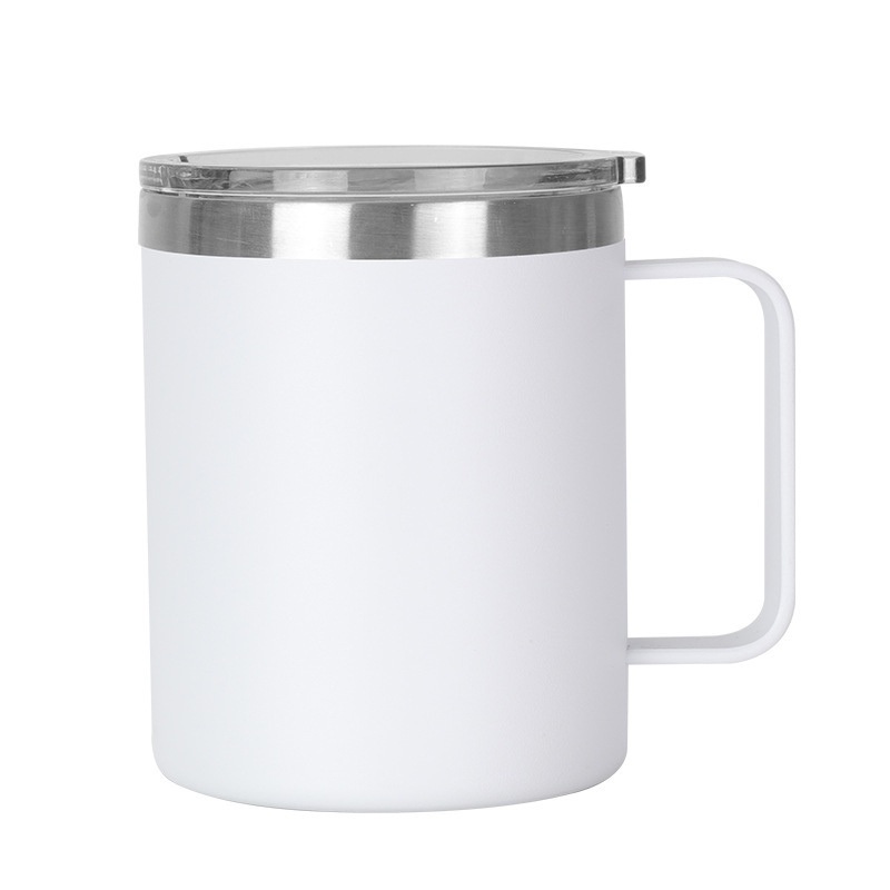 Manufacturer 12oz Vacuum Insulated Water Bottle Stainless Steel Travel Tumbler Coffee Cup with Handle and Lid – Coffee Mug with Handle and 12oz Wine Cup price