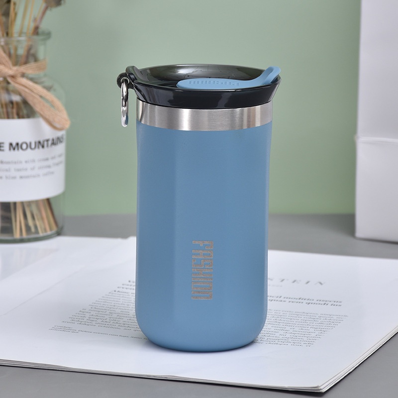 New Style 350/450ml Coffee Mug Stainless Steel Coffee Can Travel Car Vacuum Flasks Coffee Mug with Metal Buckle – Tumblers and Mug Cup price